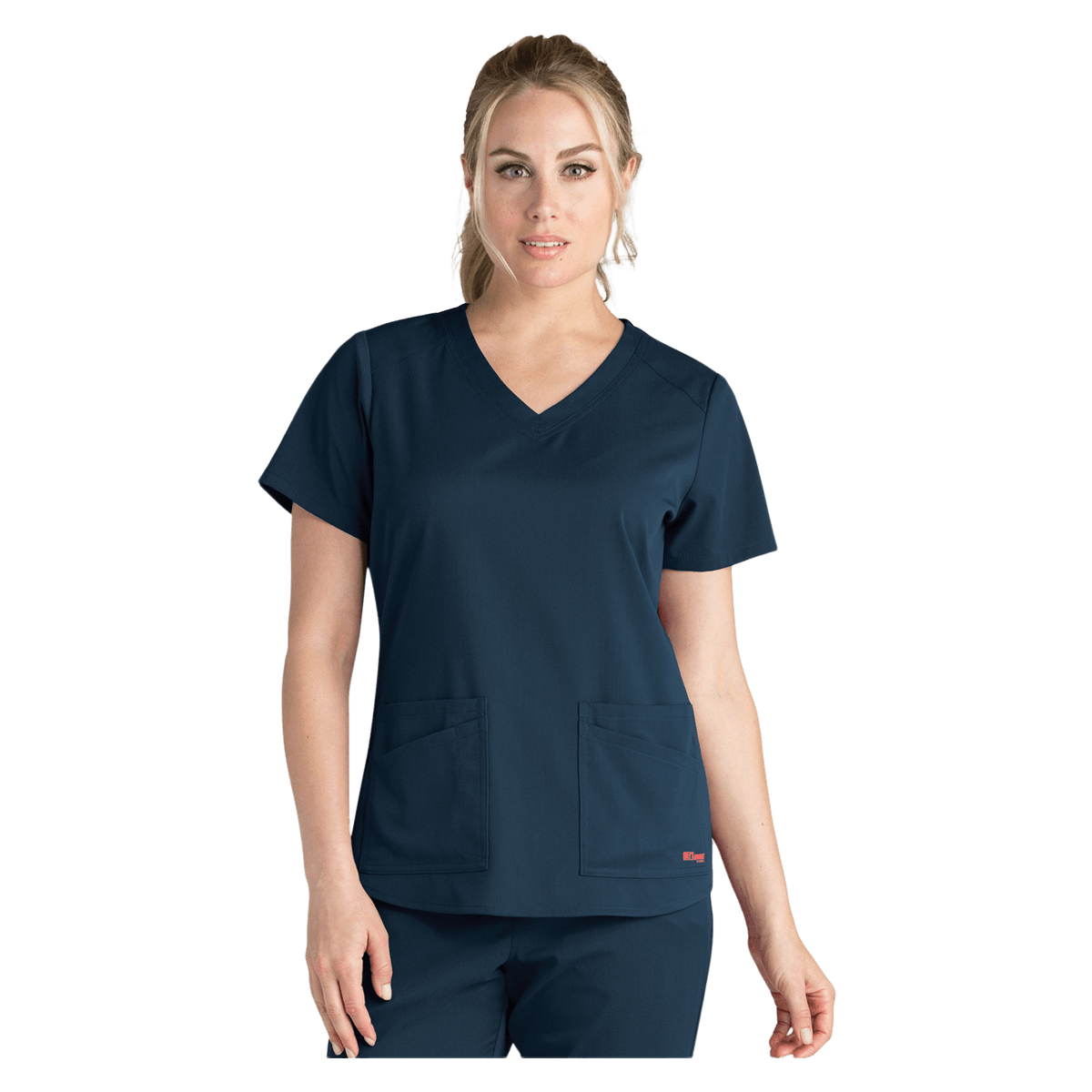 Barco Uniforms Emma Scrub Top, Greys Anatomy Stretch, Women's V-Neck, 4 Pockets, 4X Large, Steel