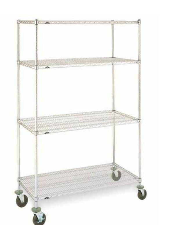 InterMetro Super Erecta Wire Cart, 24" x 48", Stem Casters