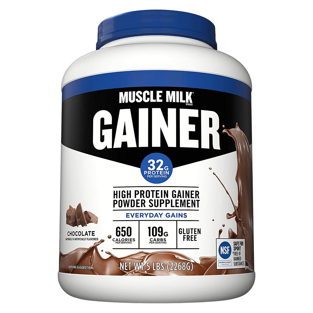 Muscle Milk Gainer Powder, Chocolate, 5 lb Canister (4/Case)