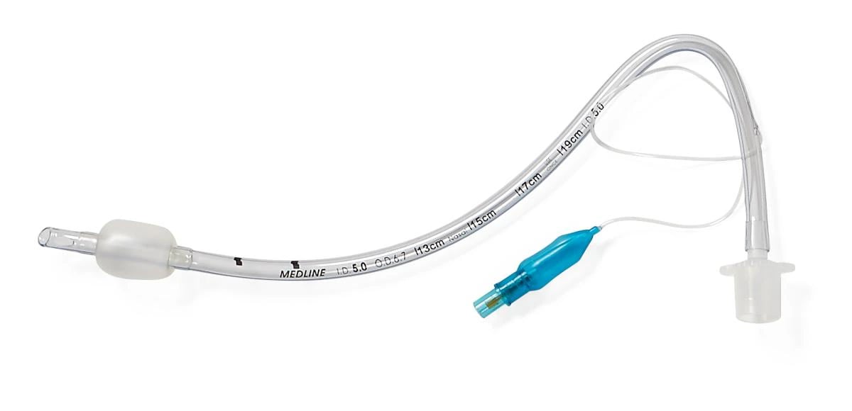 Medline Endotracheal Tube, Nasal Preformed, Murphy Eye, HVLP Cuffed, 4.0 mm, Disposable, Box of 10