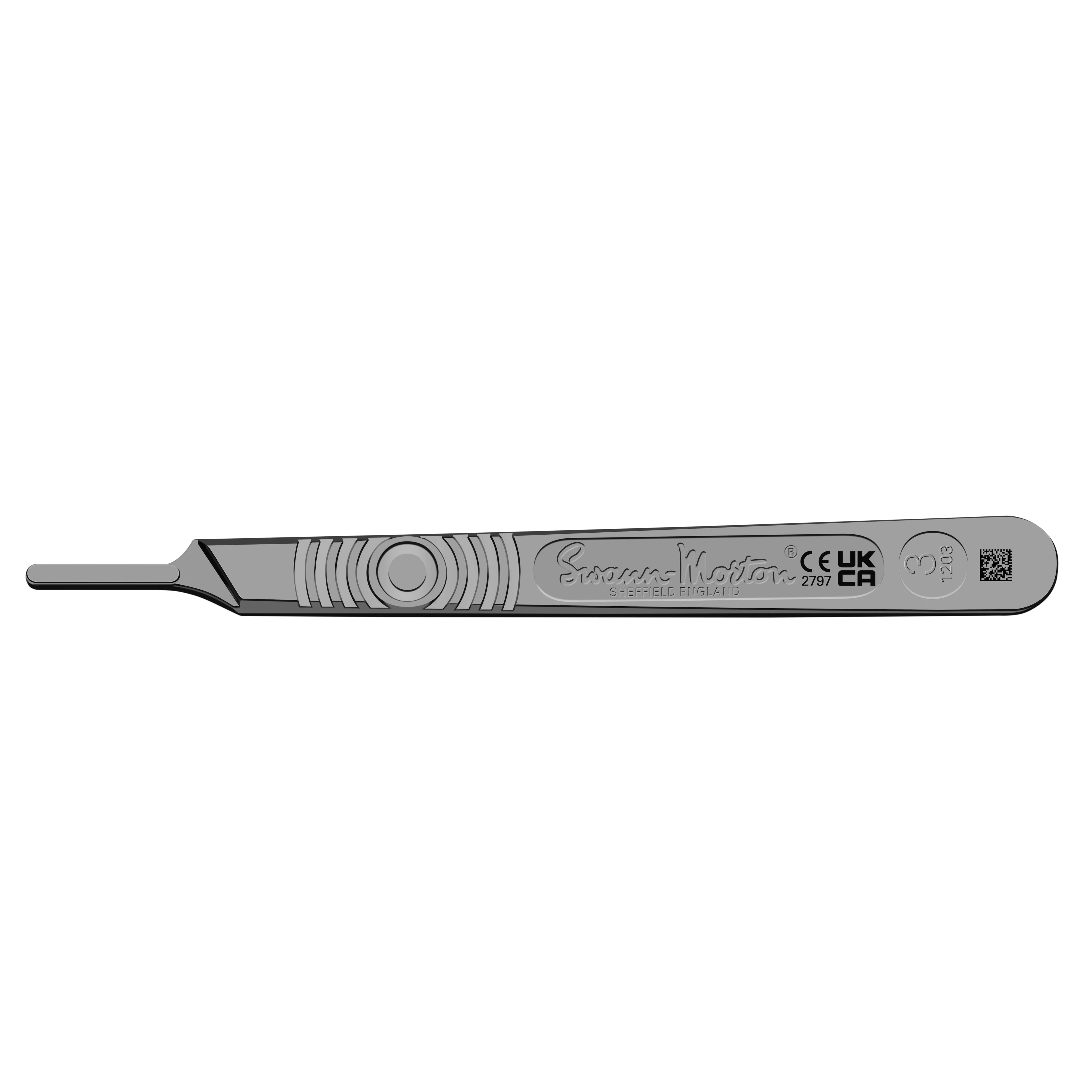Standard Size 3 Scalpel Handle, Stainless Steel, Fits Blades 6-16, 1 Each