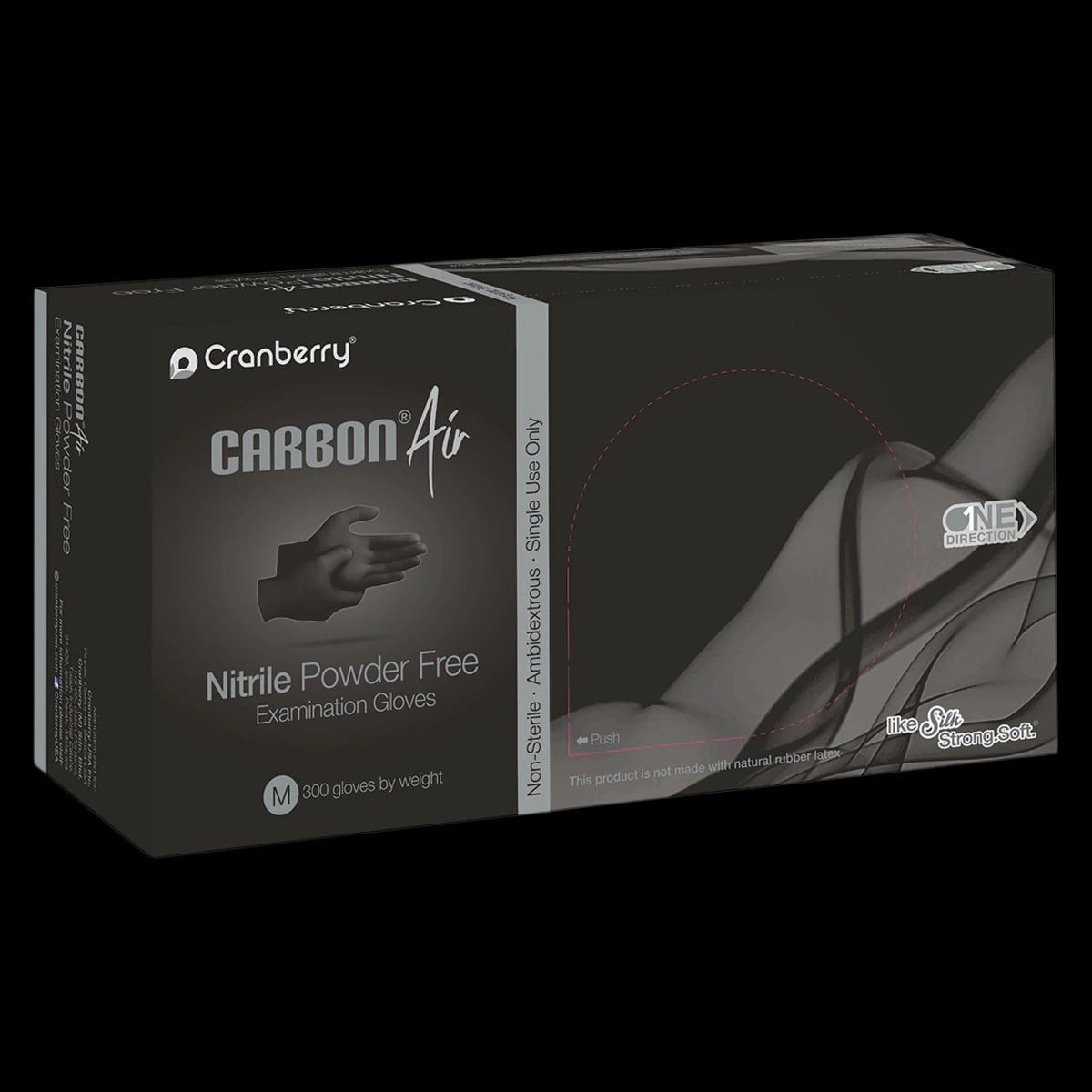 Carbon Air Nitrile Examination Gloves, Powder Free, Non-Sterile, X-Small, Black, 300/Box, CR3265