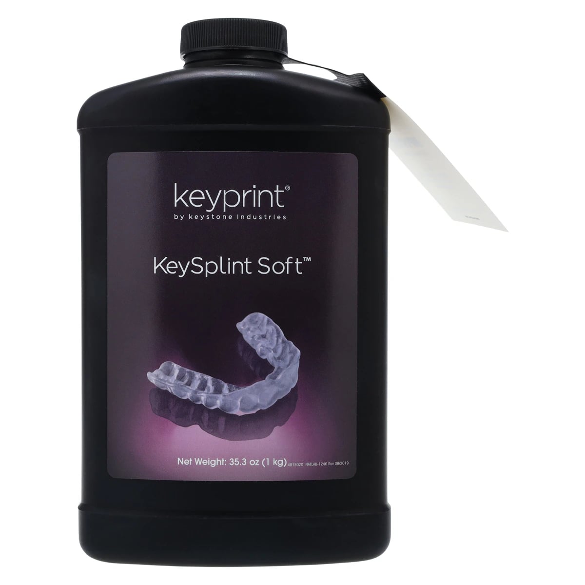 KeyPrint KeySplint Soft 3D Printing Resin, Light Violet, Translucent, 1 kg Bottle, 4220005