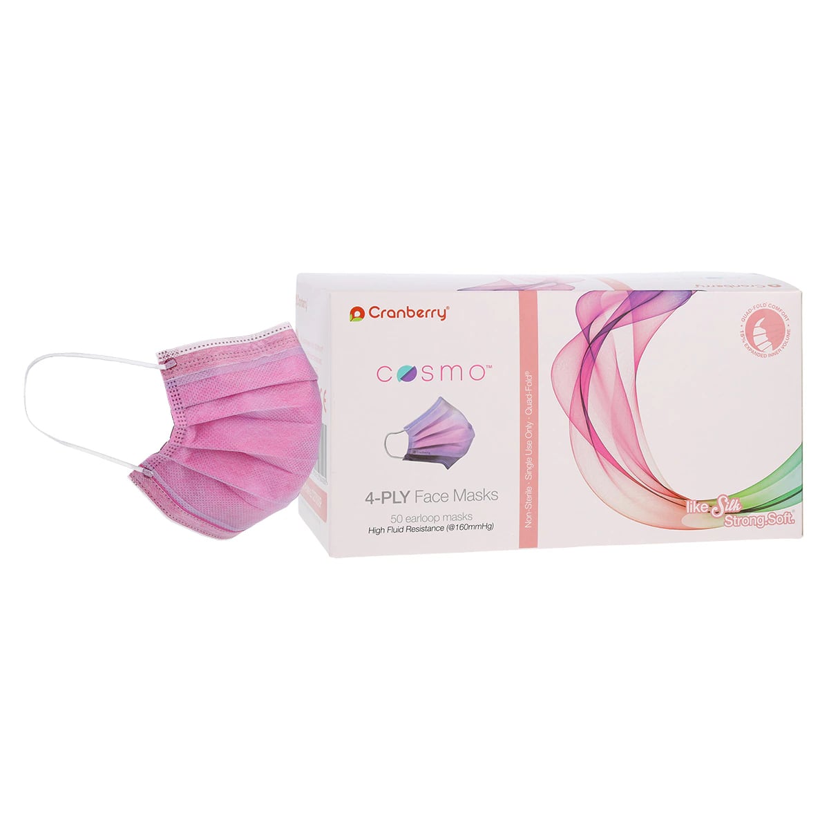 Cranberry Cosmo Procedure Face Mask, ASTM Level 3, Stellar Purple, 50/Box, C2700SP