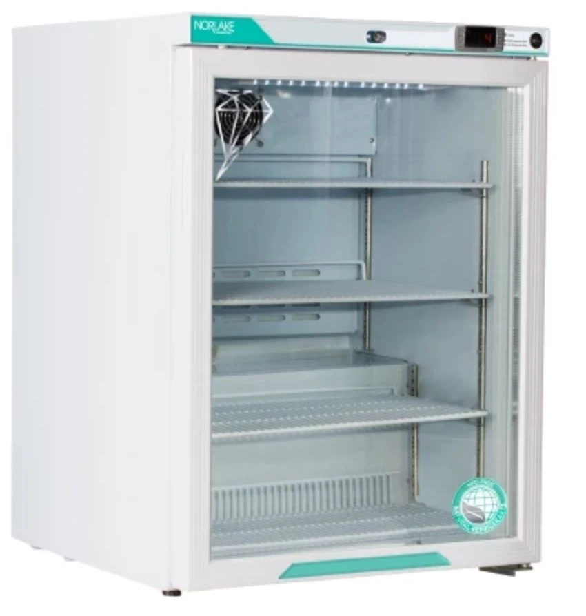 Corepoint Scientific Freestanding/Undercounter Refrigerator, 5.2 Cu Ft, Glass Door, Right Hinge, 1 to 10°C, Cycle Defrost