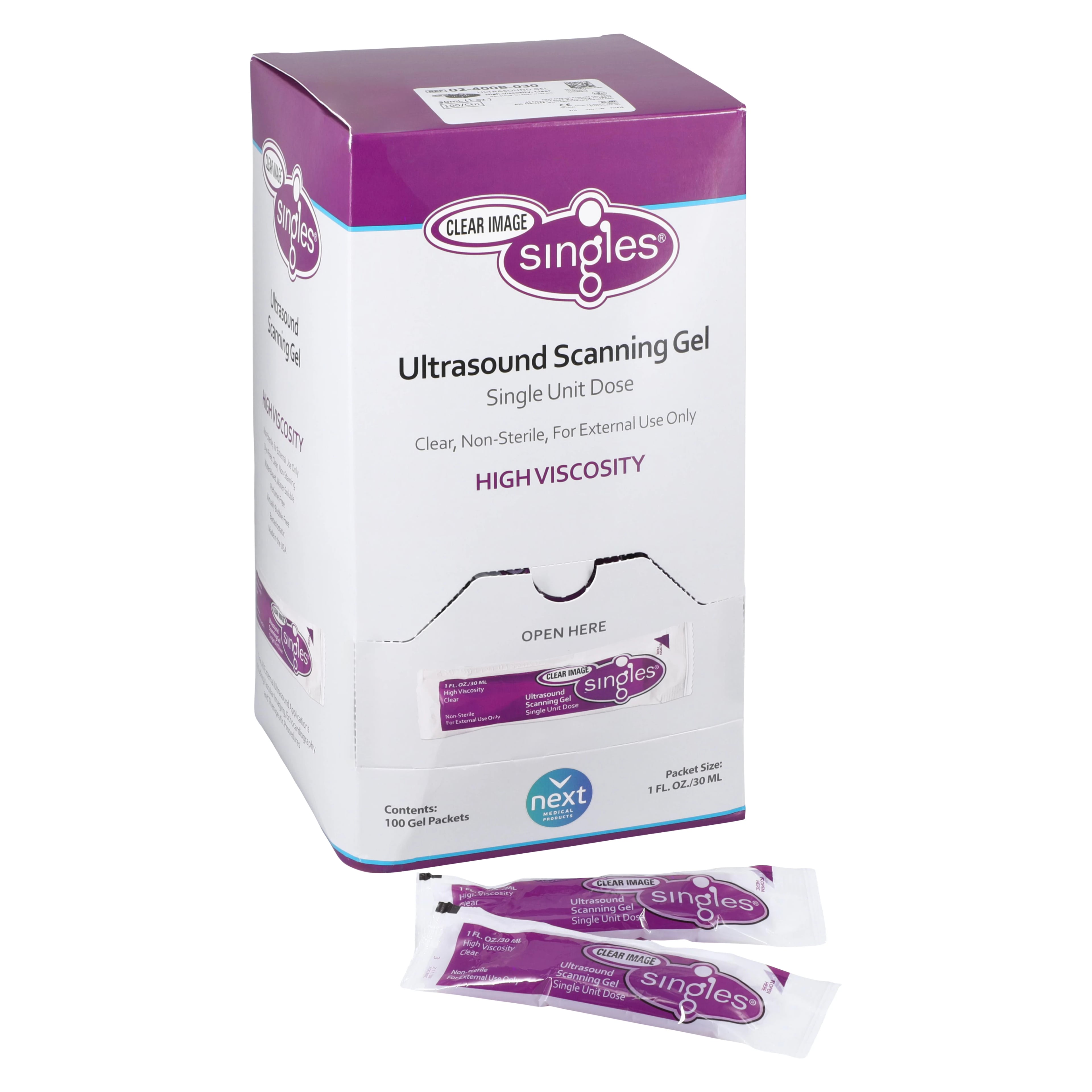 Clear Image Ultrasound Gel Packets, 400/Case