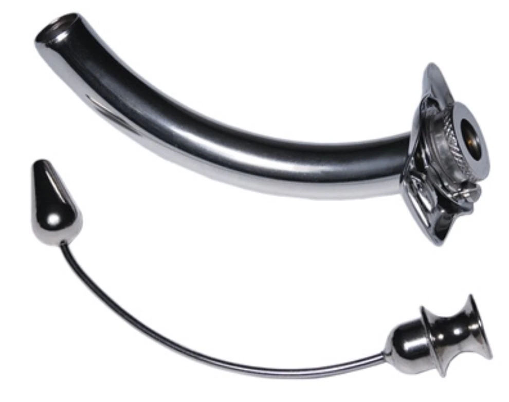 John Bunn Jackson Improved Tracheostomy Tube, Size 8, 12mm, Stainless Steel, Reusable, Silver