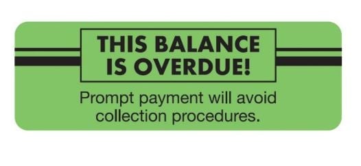 Chart Label-Bal Overdue, 250/Roll