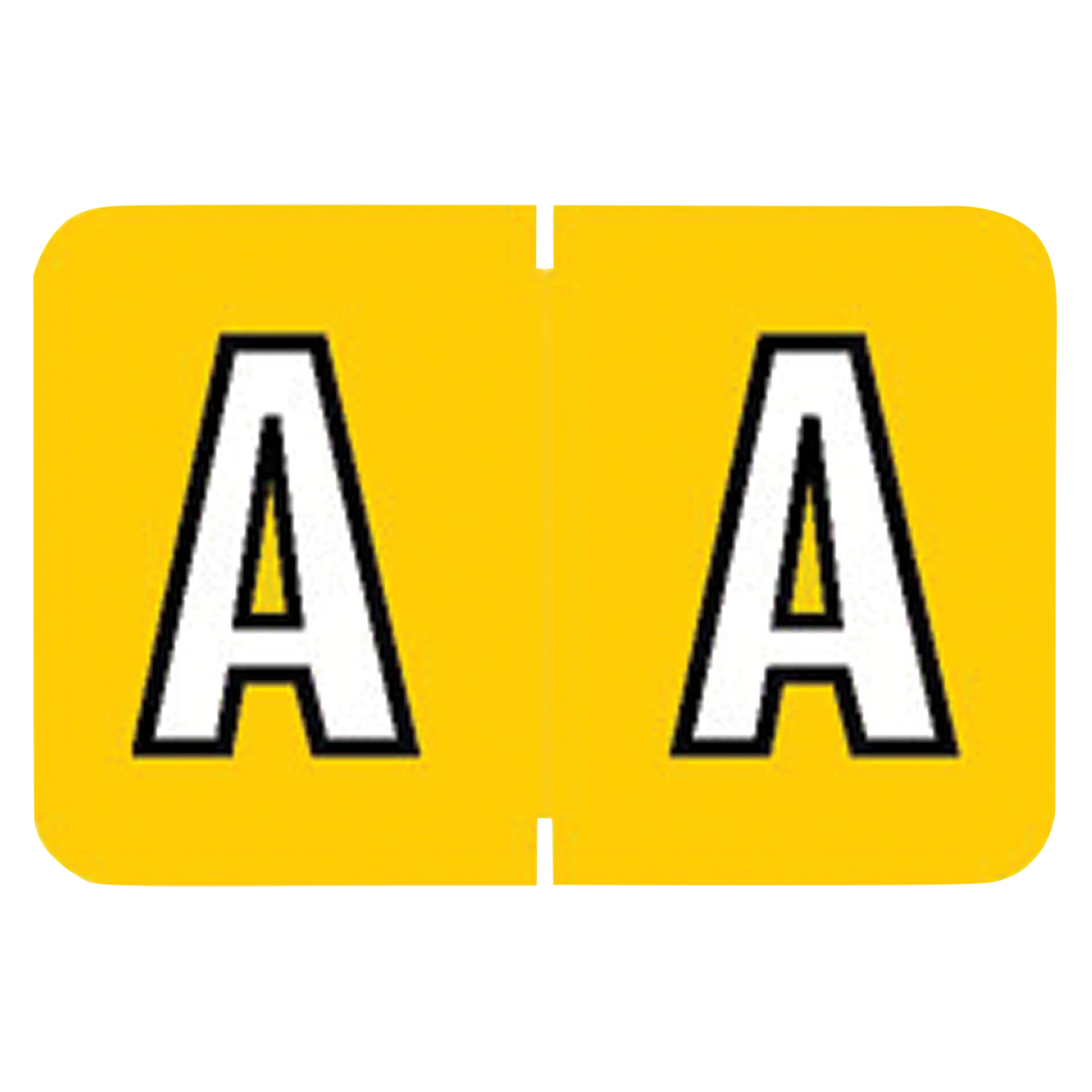 Colwell Compatible "A" Label, Yellow, Alphabetic, 1" H x 1-1/2" W, 225/Pack