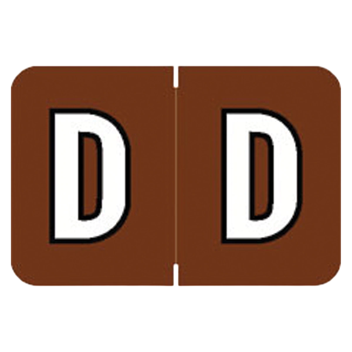 Colwell Compatible "D" Label, Brown, Alphabetic, 1" H x 1.5" W, 225/Box