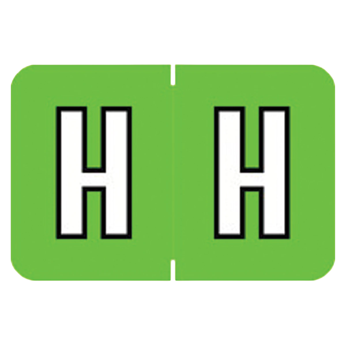 Colwell Compatible "H" Label, Light Green, Alphabetic, 1" H x 1.5" W, 225/Pack