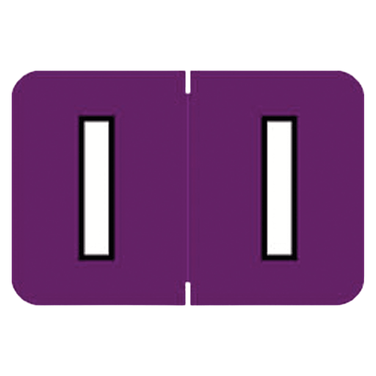 Colwell Compatible "I" Label, Purple Jewel Alphabetic, 1" H x 1-1/2" W, 225/Box