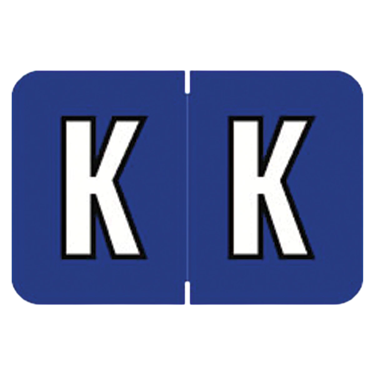Colwell Compatible "K" Label, Dark Blue, Alphabetic, 1" H x 1-1/2" W, 225/Pack