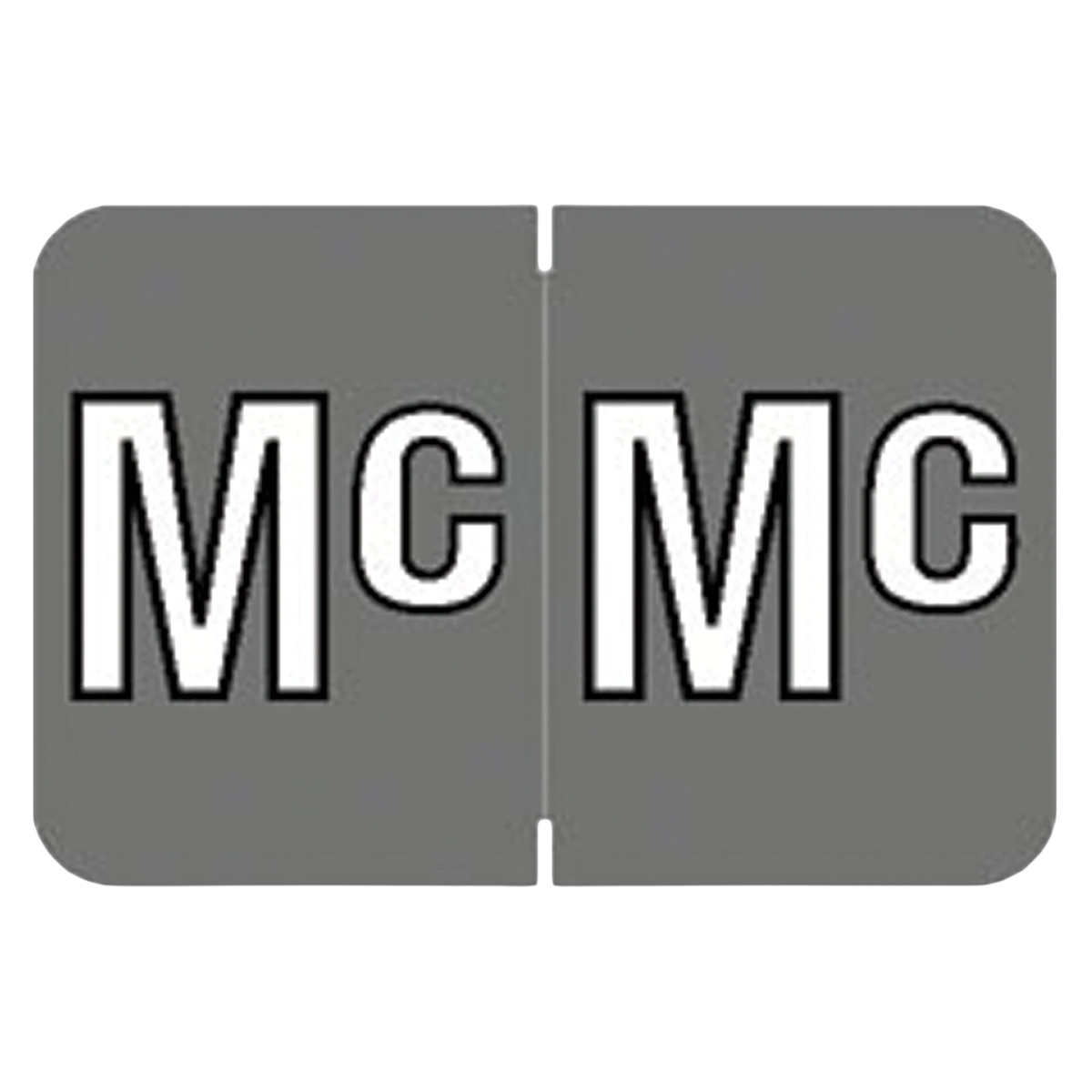 Colwell Compatible "Mc" Alphabetic Label, Gray, 1" H x 1-1/2" W, 225/Pack