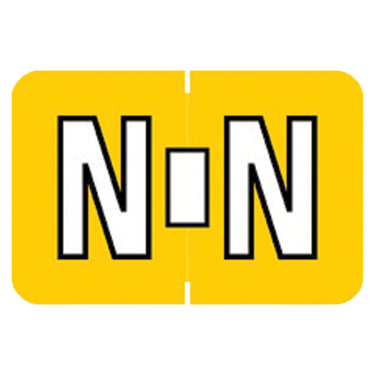 Colwell Compatible "N" Label, Yellow, Alphabetic, 1" H x 1.5" W, 225/Pack
