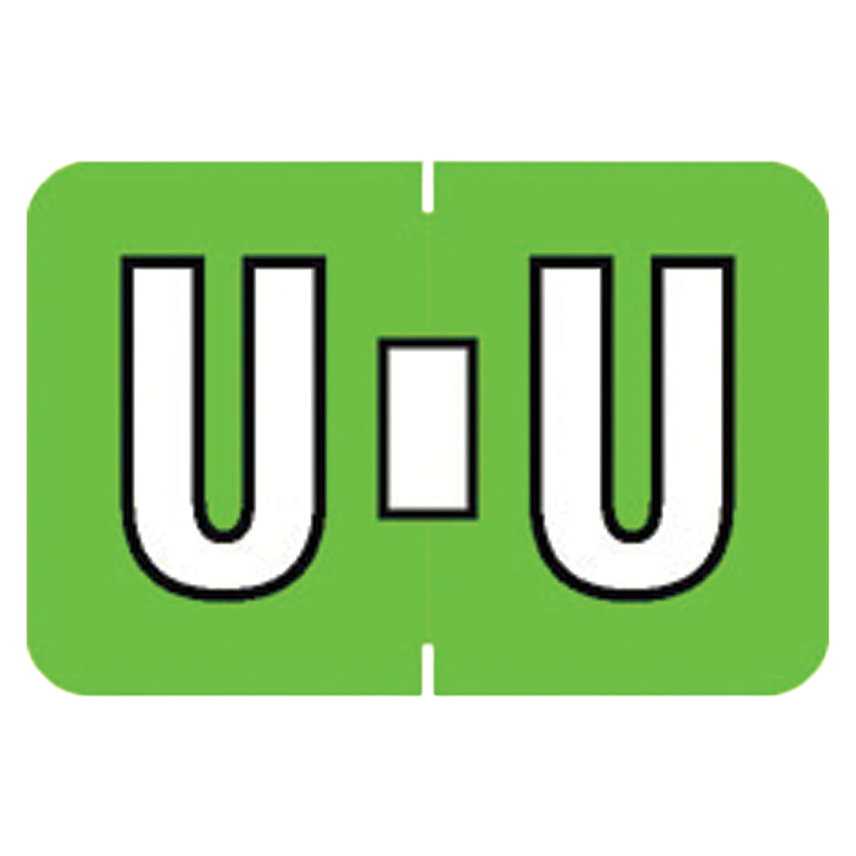 Colwell Compatible "U" Label, Light Green, Alphabetic, 1" H x 1.5" W, 225/Pack