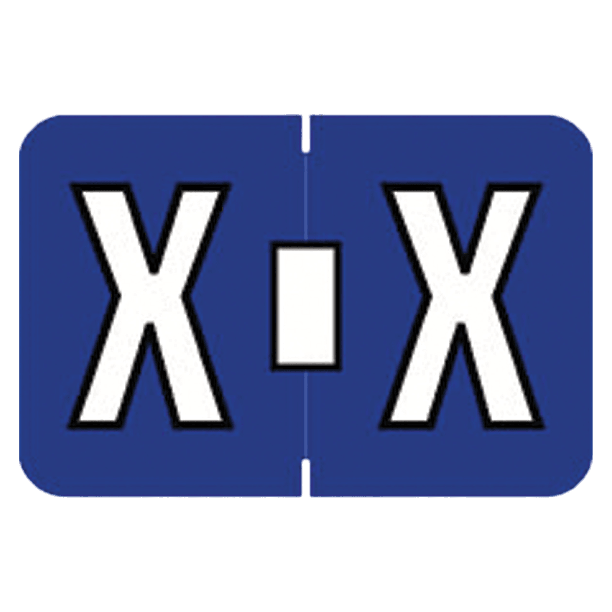 Colwell Compatible "X" Label, Dark Blue, Alphabetic, 1" H x 1.5" W, 225/Pack