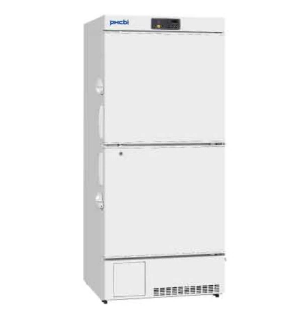 PHC Corp Dual Chamber Laboratory Freezer, 16.9 Cu Ft, 2 Doors, -20 to -40°C, Manual Defrost