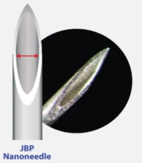 JBP Nanoneedle Ultra-Thin Wall 30G x 4mm Injection Needle, Single Use, Capsule Pack, 100/Box