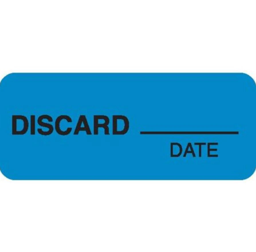 Marketlab Medical DISCARD Date Labels, Blue/Black, 1.5 x 0.625 Inches, 1000 per Package