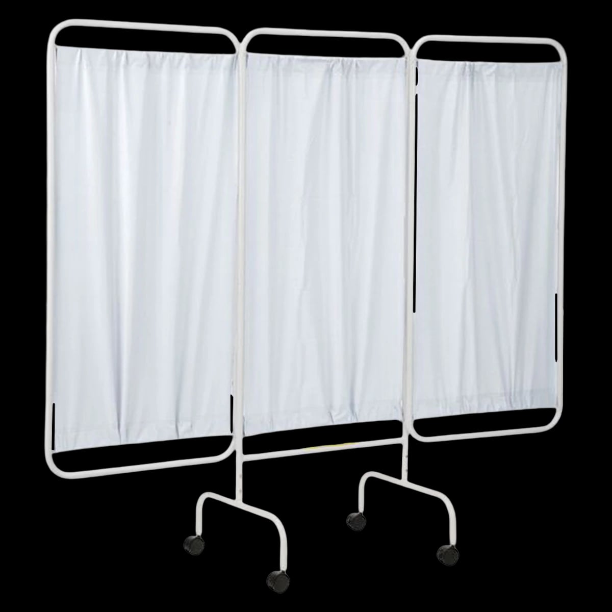 Mobile Privacy Screen, 3-Panel Curtain, White, Each