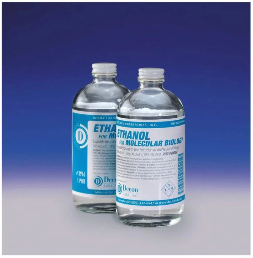 Decon Labs Ethanol 200 Proof, Molecular Biology Grade, 1 pt Glass Bottle