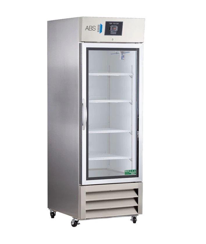 American Biotech Supply Pharmacy Refrigerator, 23 Cu Ft, Glass Door, +2 to 8°C, Cycle Defrost