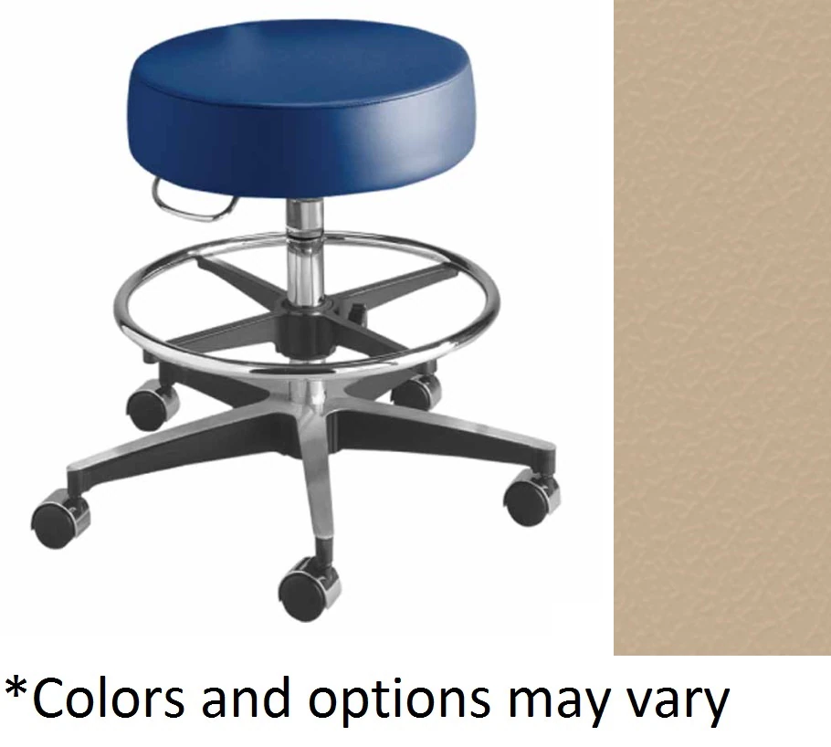Brewer 11001 Series Exam Stool, Round Pneumatic, Bone, 250 lb Capacity
