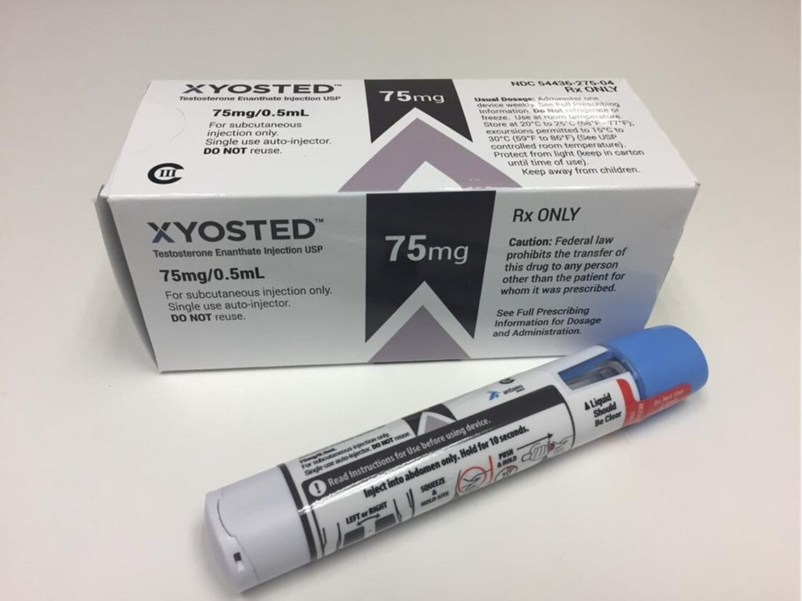 Xyosted (testosterone enanthate) 75 mg Auto-Injector, 0.5 mL, 4/Package
