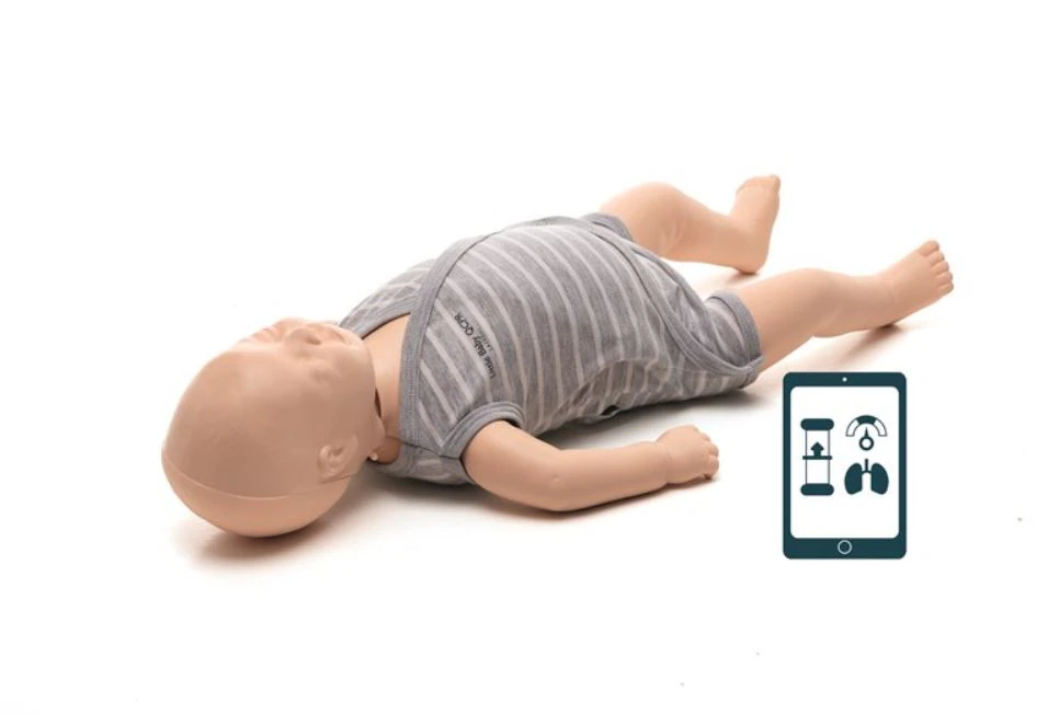Laerdal Little Baby QCPR CPR Training Manikin, Light Skin Infant, with Airway, Wipes, Jumpsuit, Soft Carry Case, Bluetooth Enabled