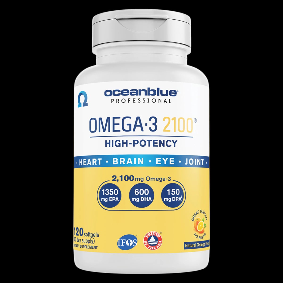 Oceanblue Omega-3 2100 Dietary Supplement Softgel Capsules, Orange, 120/Bottle