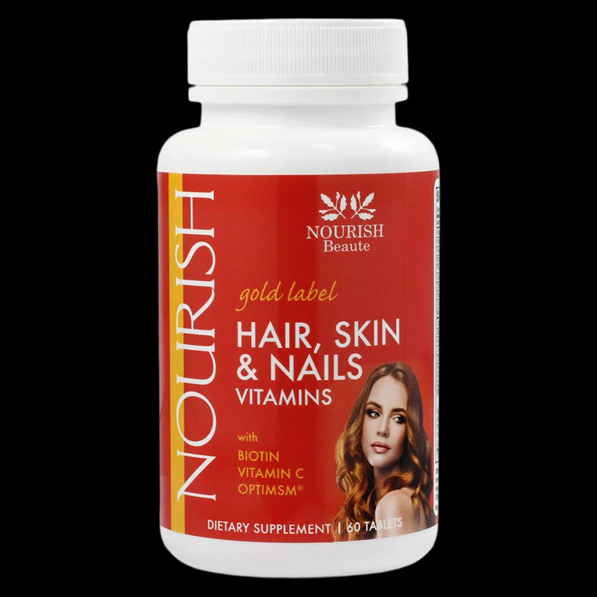 Nourish Beaute Gold Label Hair Skin & Nails Supplement, 60 Tablets/Bottle