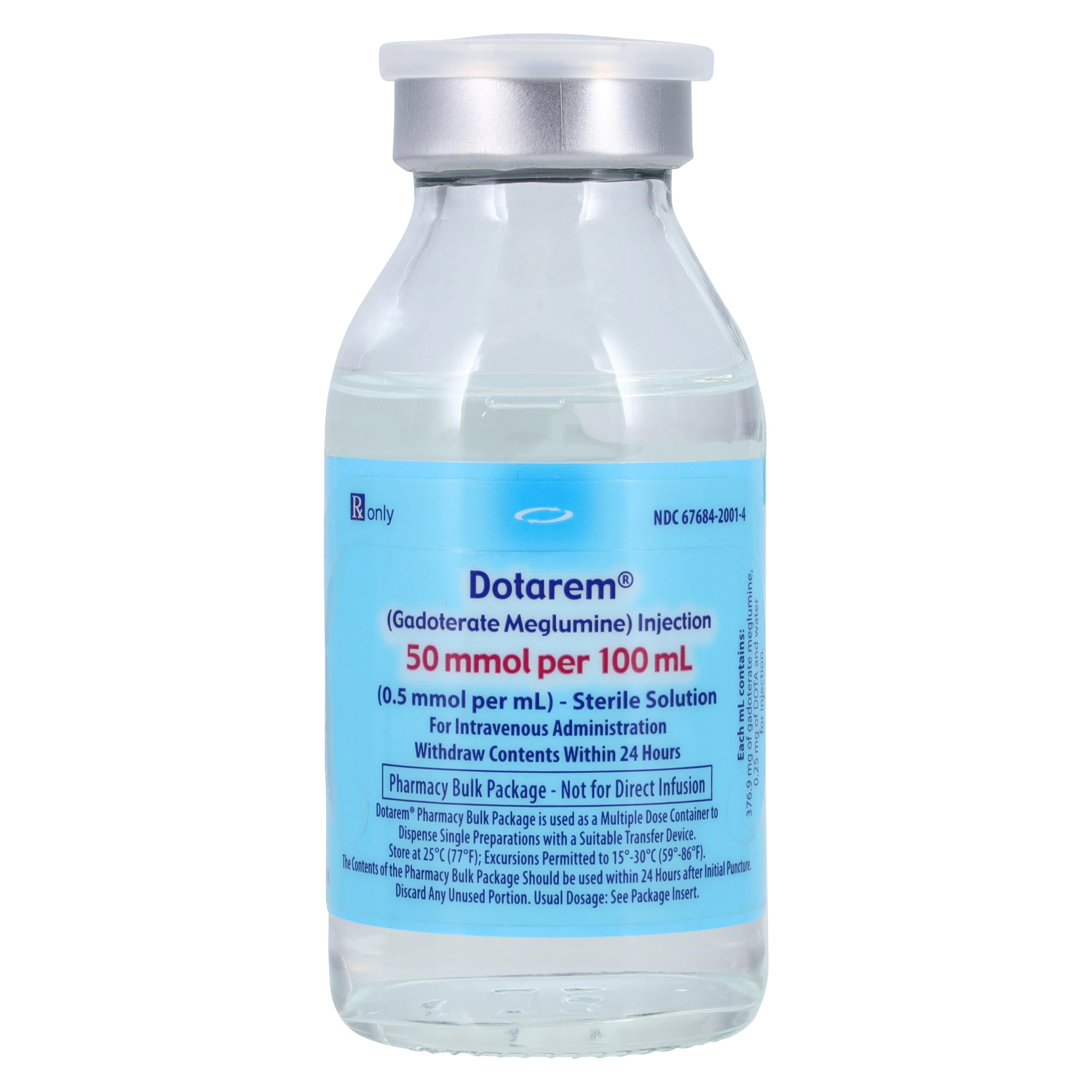 Dotarem (Gadoterate Meglumine) Injection 0.5 mmol/mL, Pharmacy Bulk Pack, 100 mL Vial, 6/Package