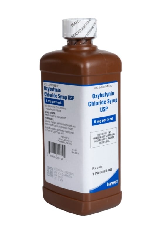 Oxybutynin Chloride Oral Syrup 5mg/5mL, 473mL Bottle, Lannett, 01KT0J08AMNFGXEB2JTR63SN1S