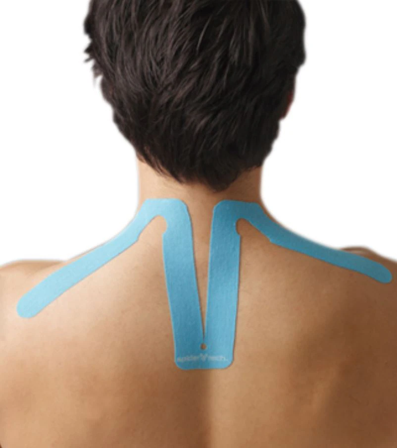 SpiderTech Kinesiology Tape, Cotton, 7" x 4.5", Black, Latex-Free, Each