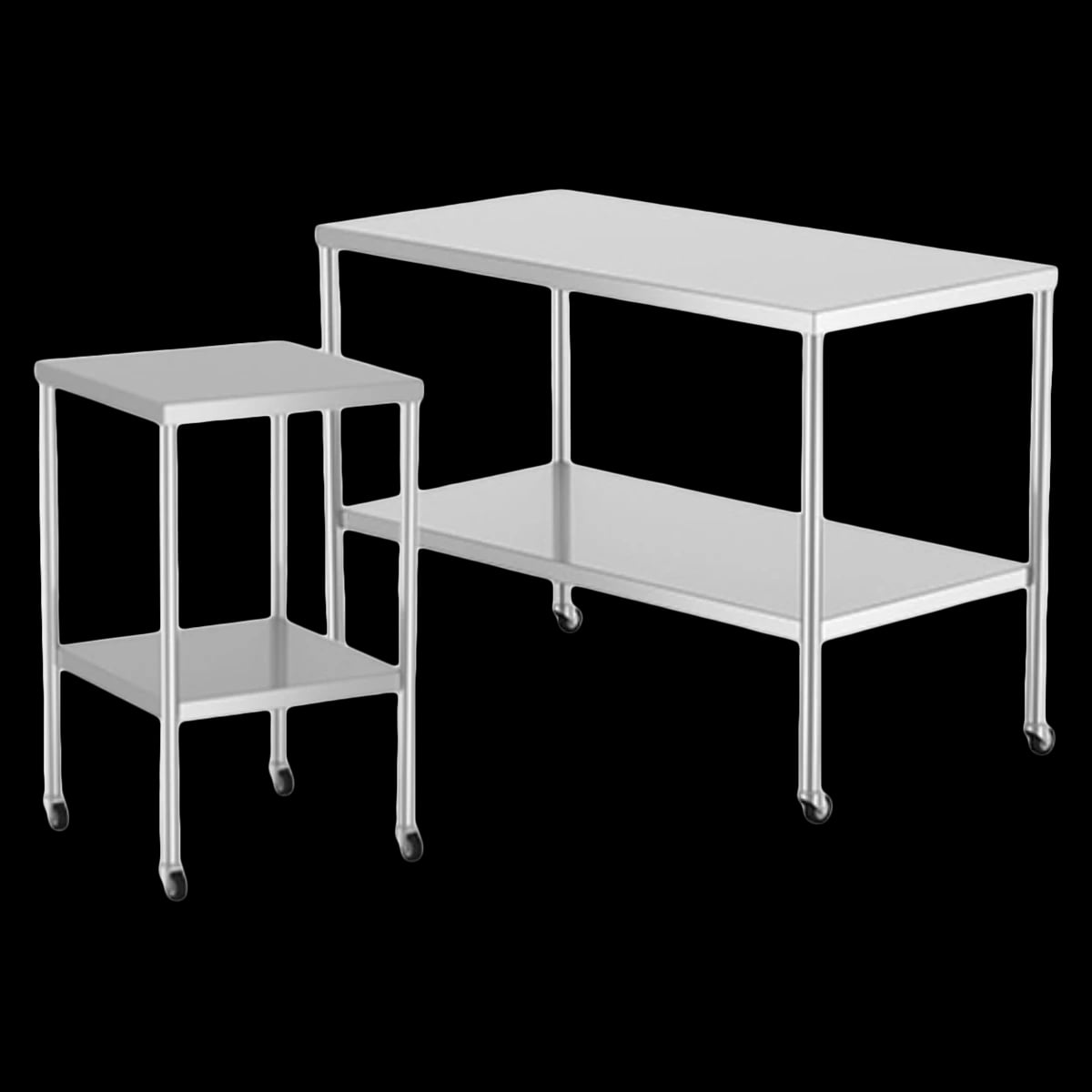 Mac Medical Instrument Table, 30" x 60" x 34", 2" Swivel Lock Casters