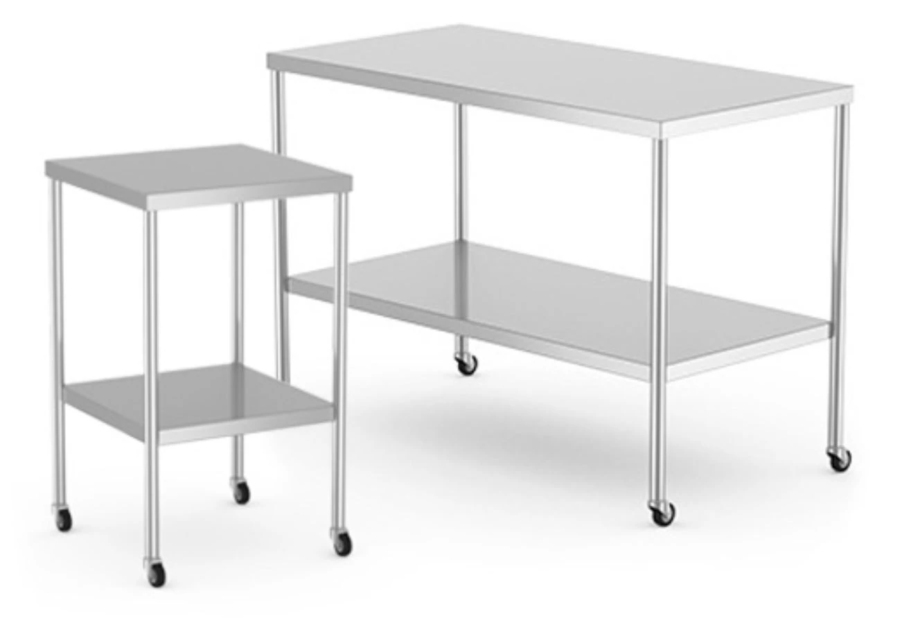 Mac Medical Instrument Table, 30" x 60" x 34", 2" Locking Casters