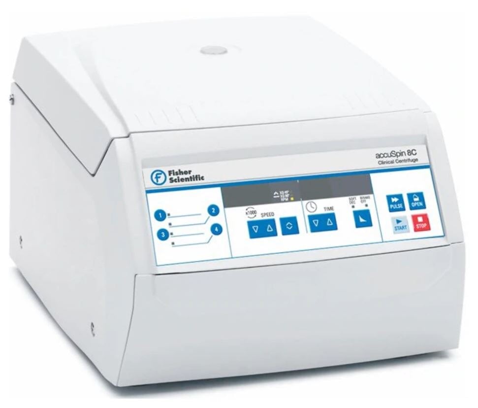 Fisher Scientific accuSpin 8C Benchtop Centrifuge, 8x15mL/8x10mL, 4900rpm, DualSpin Rotor, LED Display, 120V 60Hz