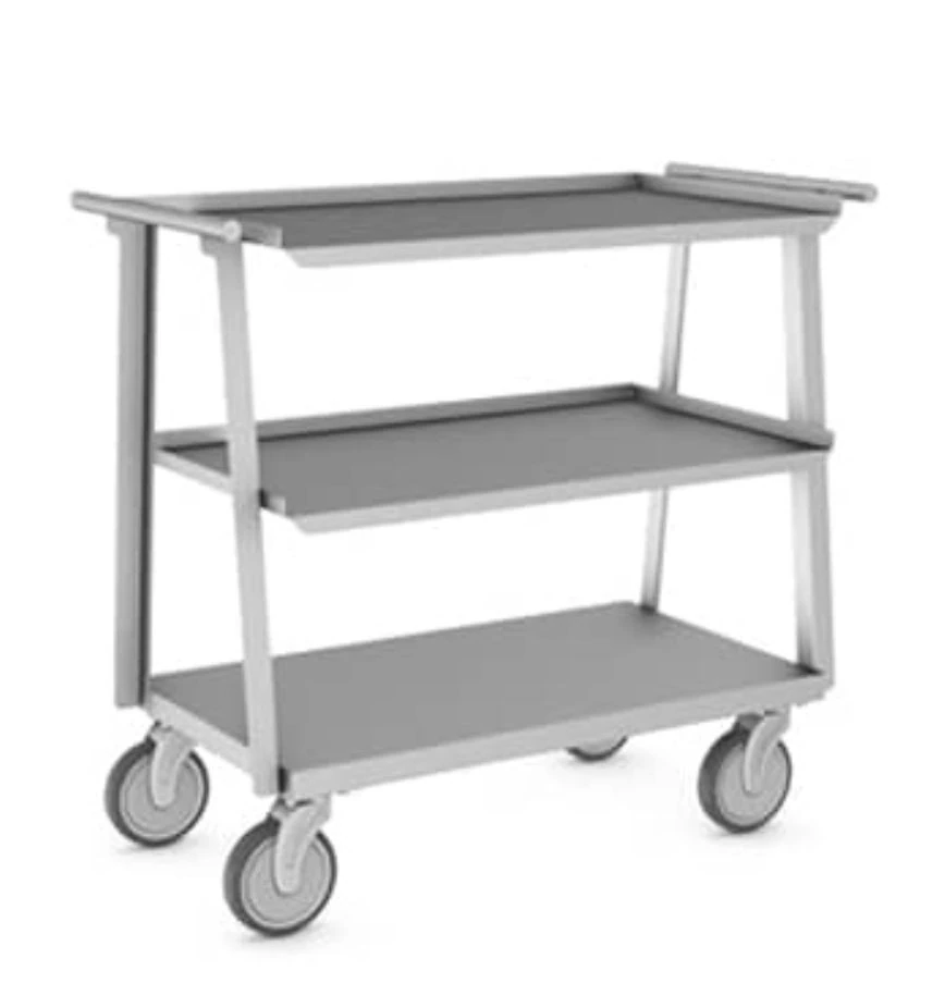 Mac Medical A-Frame Utility Cart, 3 Shelves, 42" x 24" x 35.5", 6" Casters