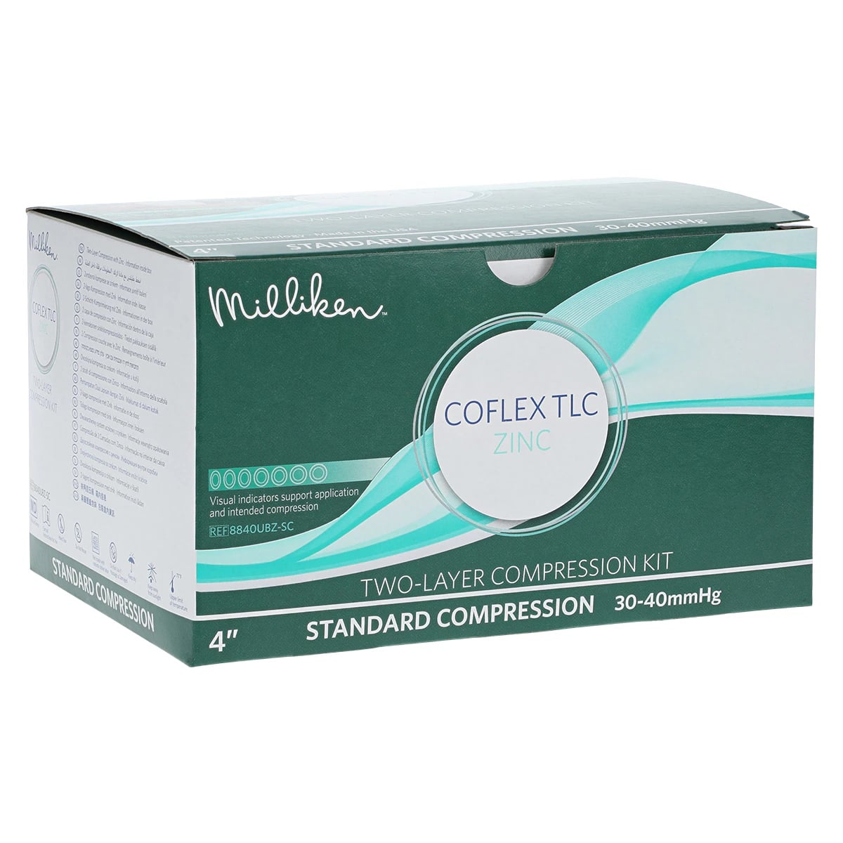 CoFlex TLC Compression Bandage Kit, Foam/Elastic, 4" x 7 yds, Tan/White, 8/Case