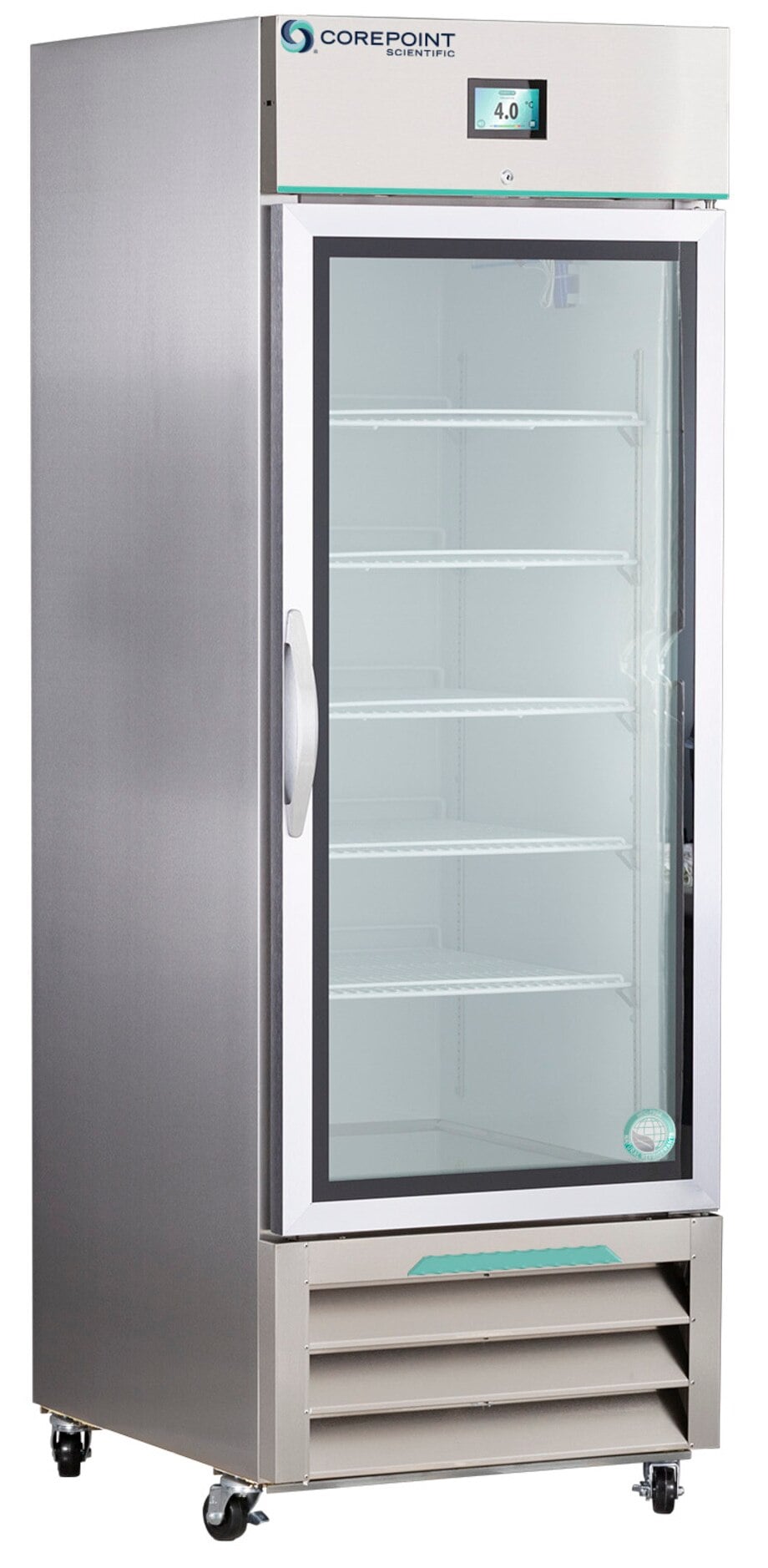 Corepoint Scientific Lab/Medical Refrigerator, Glass Door, 23 Cu Ft, 1-10°C, Right Hinge, Cycle Defrost