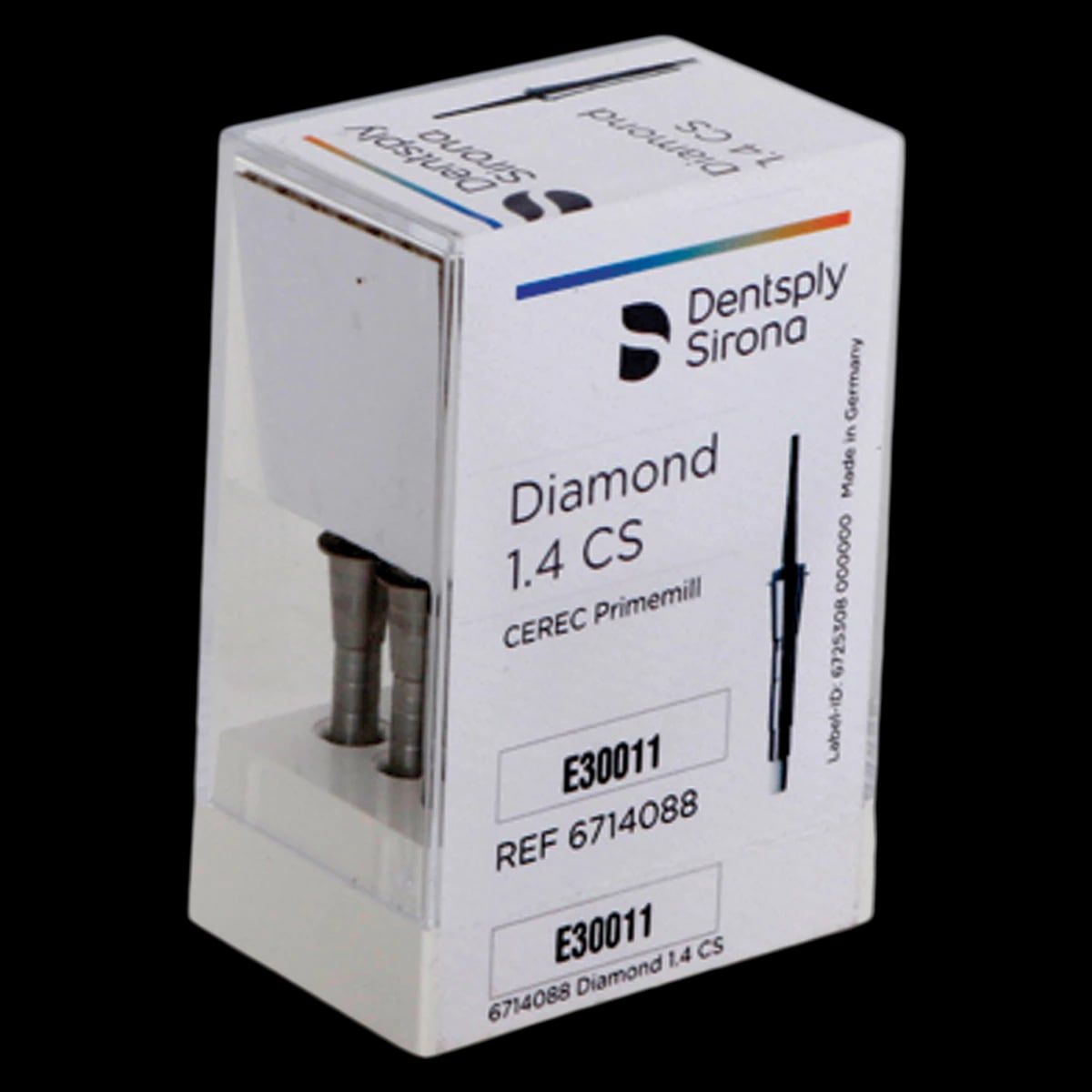 CEREC Primemill Diamond Milling Bur, 1.4 mm, CS, 6/Pkg