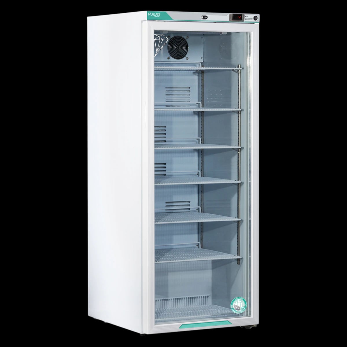 Corepoint Scientific White Diamond Lab Fridge, 10.5 Cu Ft, Glass Door, Right Hinge, 1-10°C, Cycle Defrost