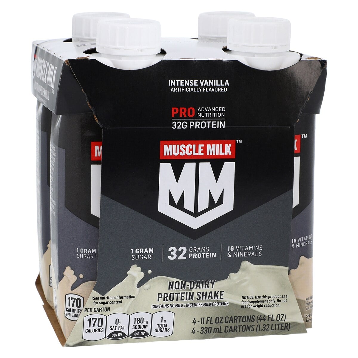 Muscle Milk Pro Series Protein Shake, Ready-to-Drink, Vanilla, 11 oz Carton, 12/Case