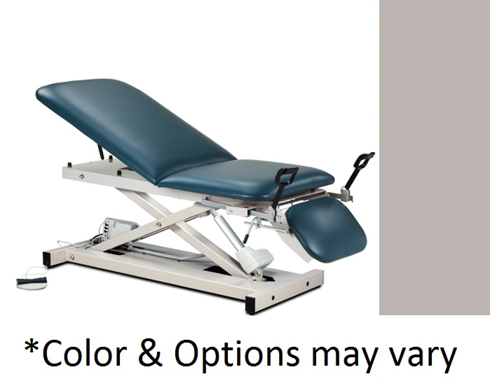 Clinton Industries Exam Table, Open Base, Power, Country Mist, 500 lb Capacity