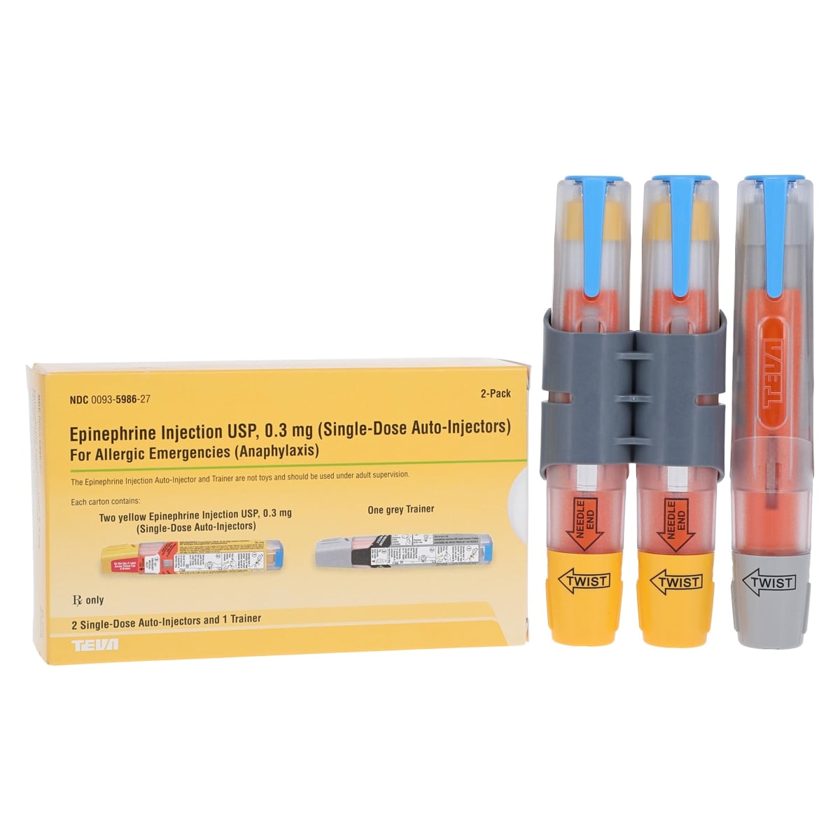 Epinephrine Injection 0.30 mg Auto-Injector, 2/Pack, Teva Pharmaceuticals