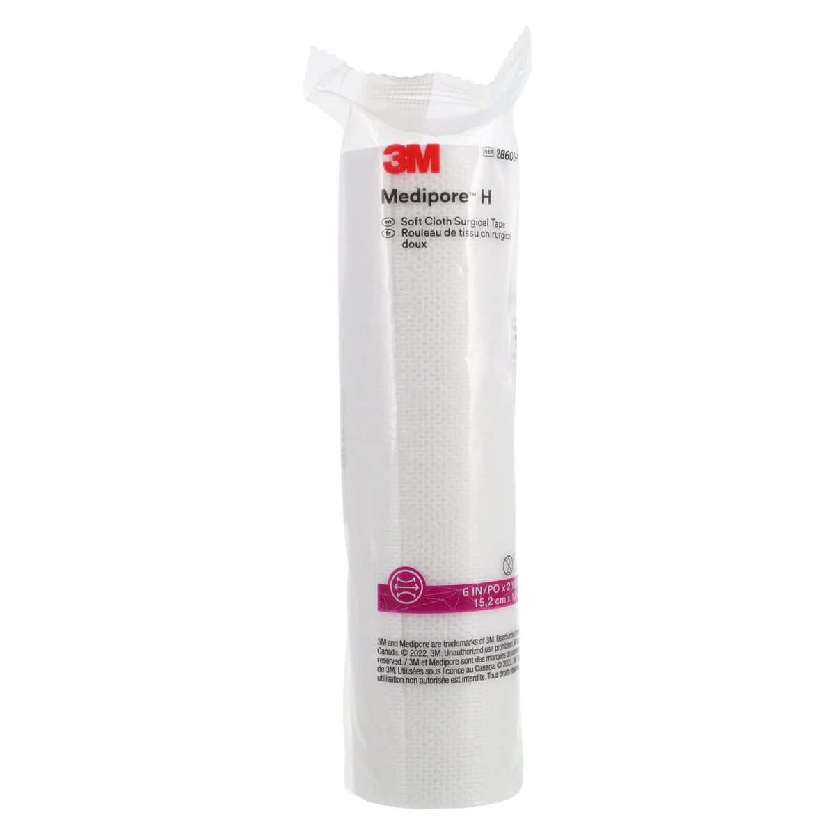 3M Medipore H Soft Cloth Surgical Tape, 6" x 2 yds, Individually Packaged, White, 16 Rolls/Bag, 2860S-6