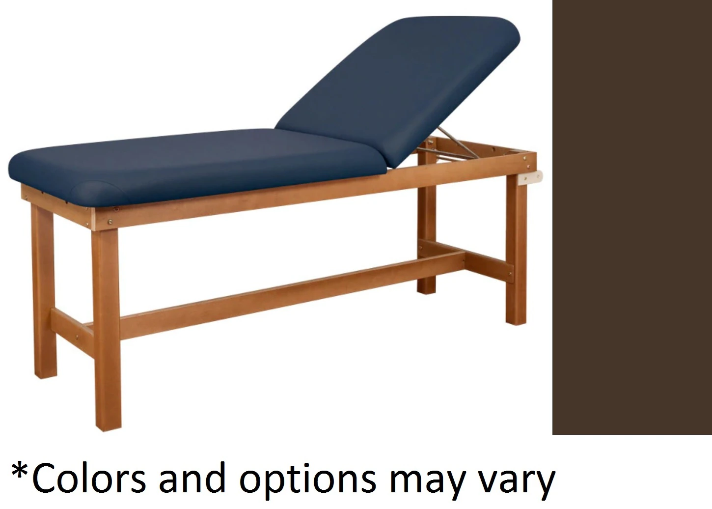 Oakworks Powerline Treatment Table, Espresso, Gray Backrest, 500 lb Capacity
