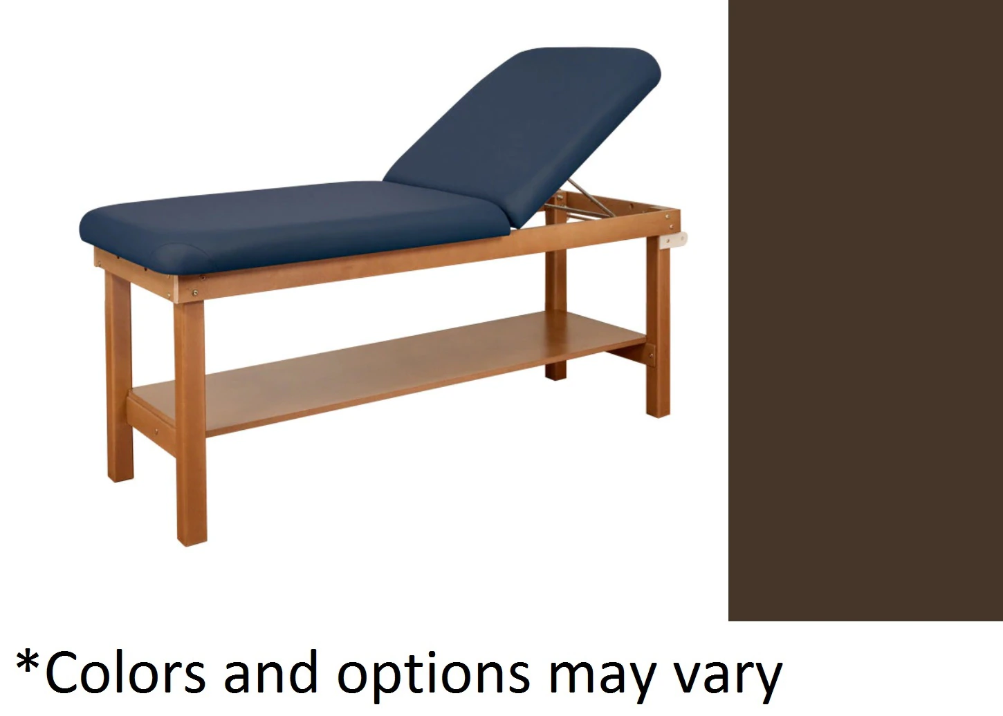 Oakworks Powerline Treatment Table, Espresso, with Shelf, 500 lb Capacity
