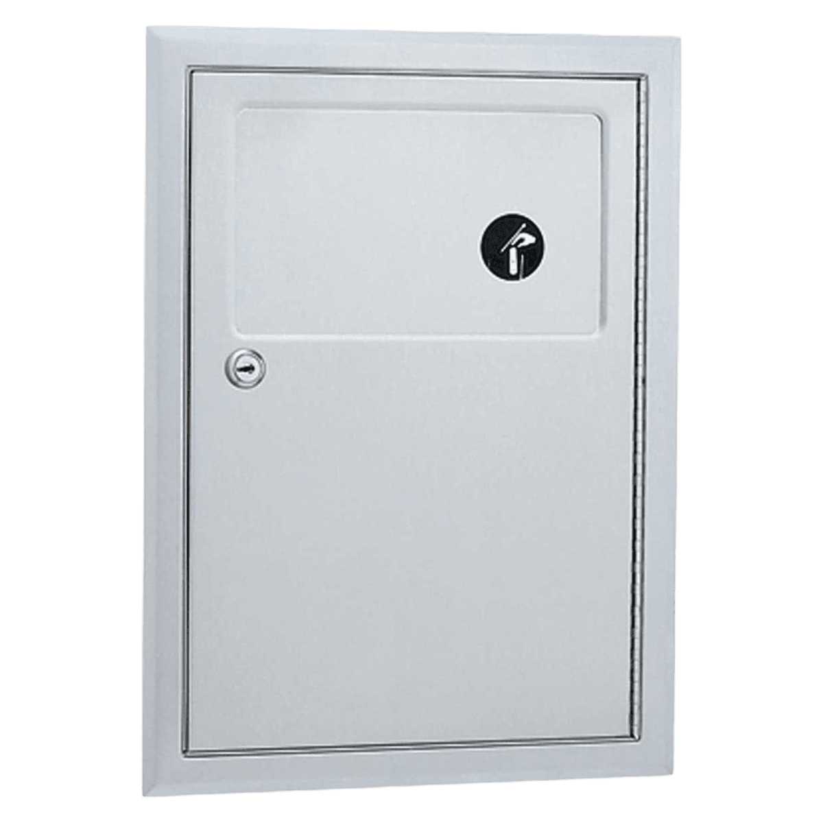 Bobrick Classic Series Disposal Sanitary Napkin Receptacle, 1.2 gal, Self-Closing Lid, Each